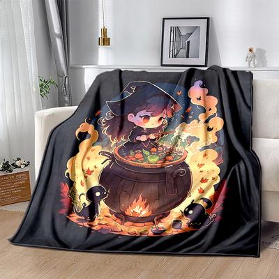 1pc Witch Picture Design Blanket  Soft Throw for Home Decor, Gift Idea