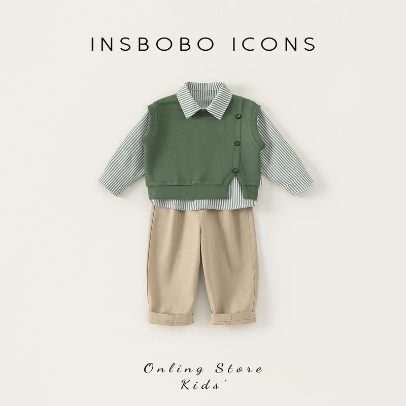 Boys  Spring Clothing 2026 New Baby Boy Suit Children s Clothes Handsome Little Boy Spring Outfit Spring Children s Clothing Green 100