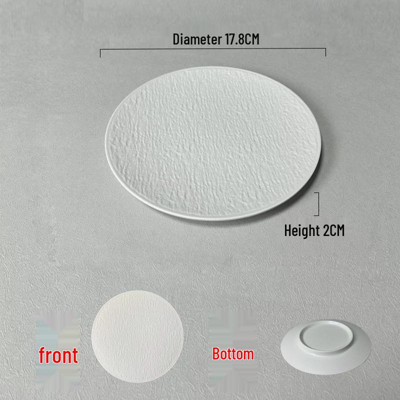 Melamine Imitation Stone Grain Round Plate - Simple Western Food & Dessert Plate