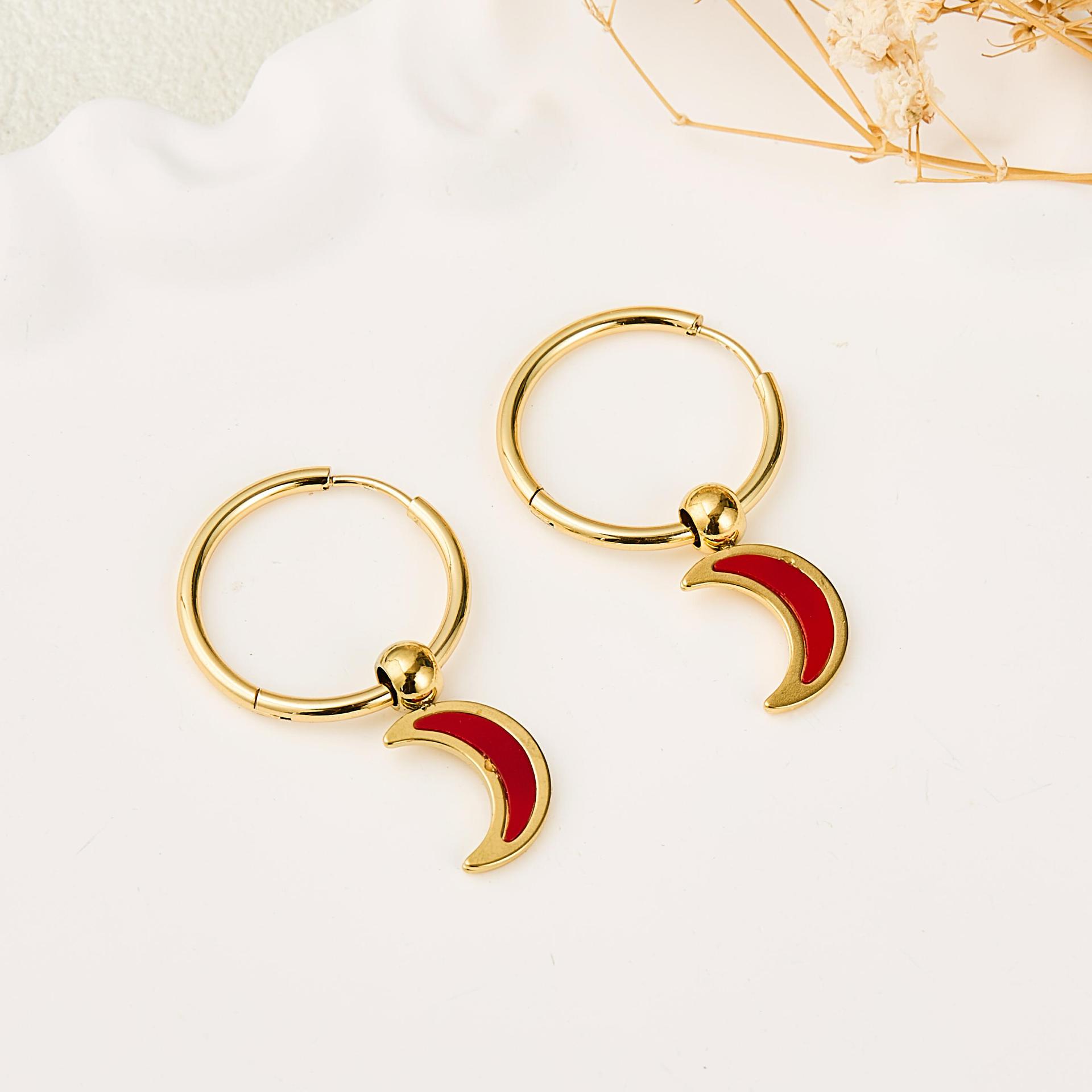 Stainless Steel Heart Cross Earrings: Trendy, Luxurious Studs for Women