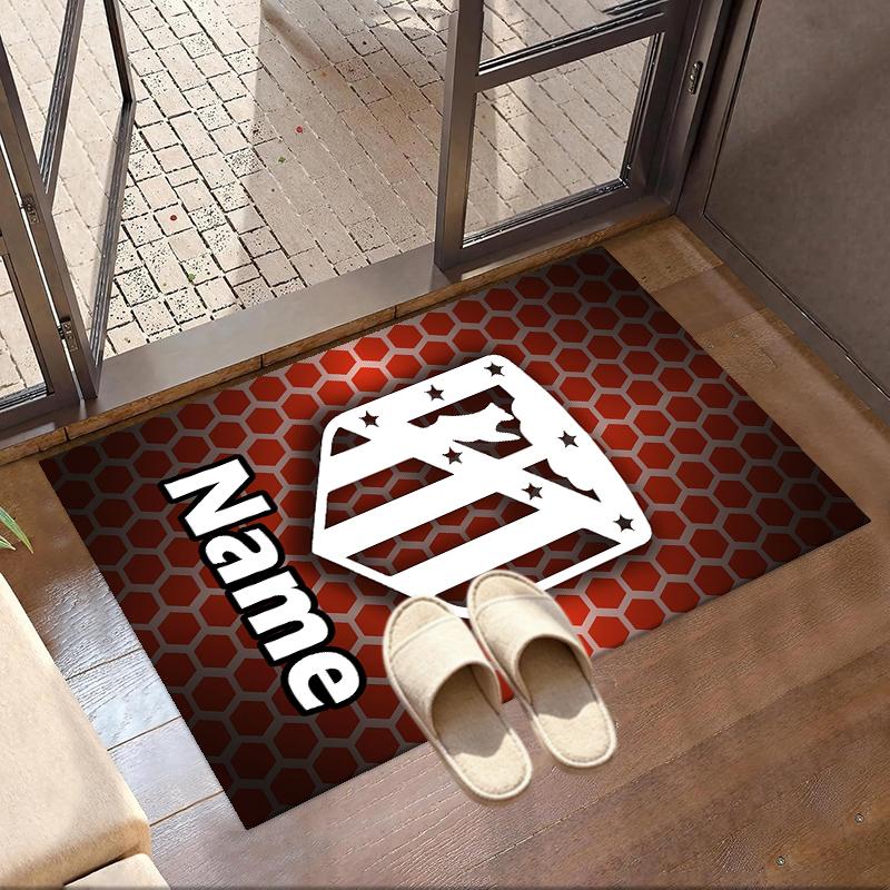 Custom Name Personalized Football Team Print Carpet, Versatile Home Decor Rug, for Playroom, Apartment, Balcony, Entryway, Hallway Gift