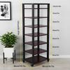Media Audio Tower Cabinet Height Adjustable Shelves Stereo Cabinet Shelf Rack Tower with Wheels for Living Room Bedroom Office