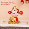 Feng Shui Wealth God Resin Figurine With Spring Balance For Home Office Decor