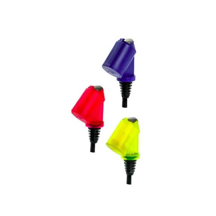 Doseur "Bottle Master 3000" rouge, jaune, bleu pour bouteilles de 0,5 - 1,5 litres, bec verseur, 2 cl, bleu