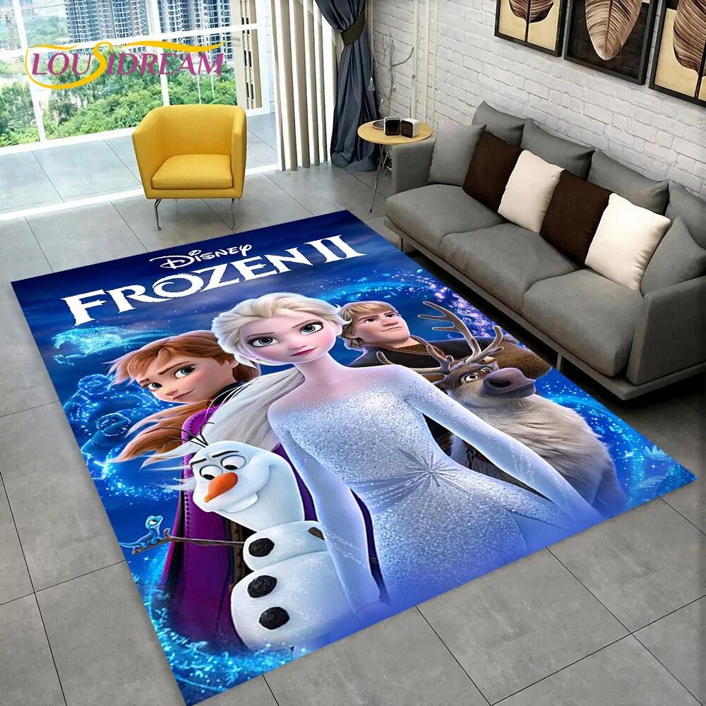 Frozen Elsa Princess Snow Queen Cartoon Carpet Rug for Home Living Room Bedroom Sofa Doormat Decor,Kid Non-slip Floor Mat