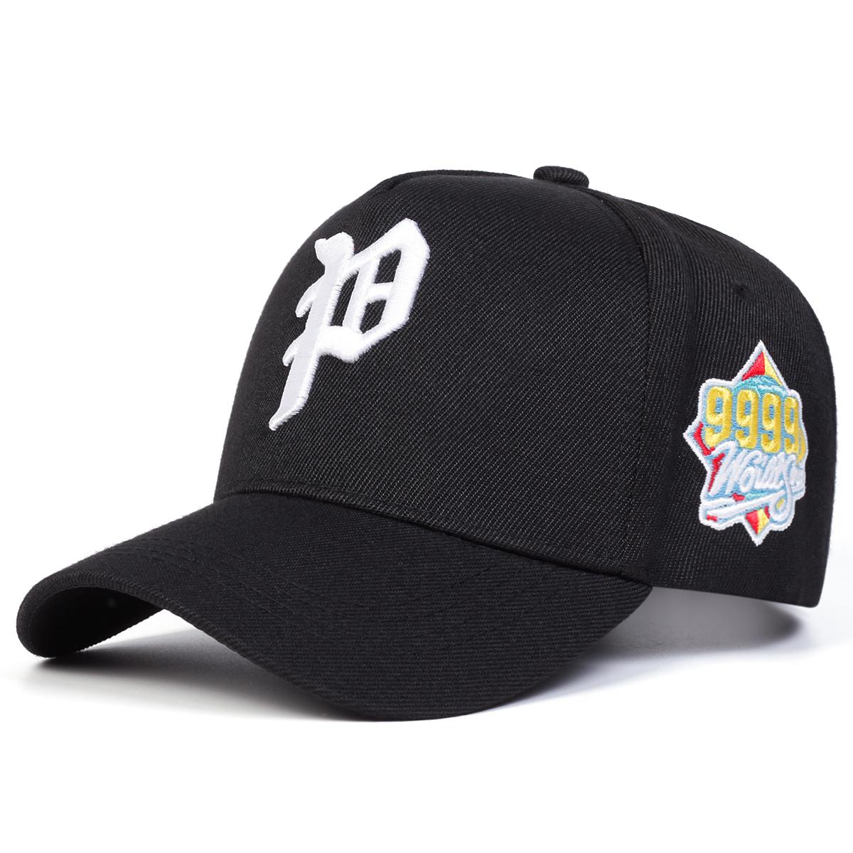 Унисекс Готическая бейсболка с вышивкой P, регулируемая, для личности, уличные хип-хоп кепки, весенне-осенние, для отдыха на открытом воздухе, дорожные аксессуары для женщин и мужчин