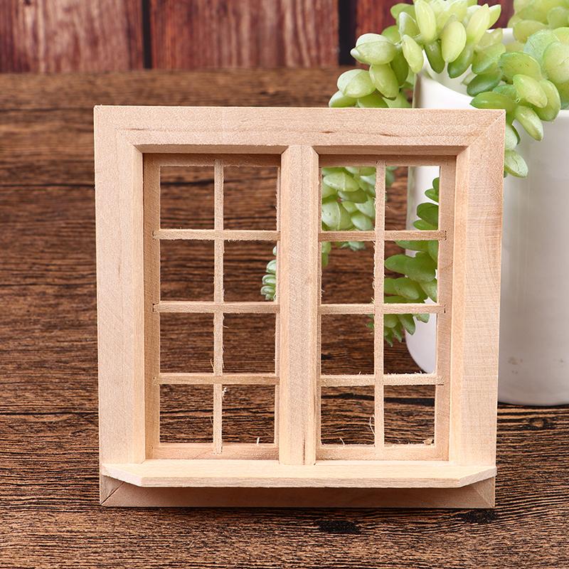 1:12 Dollhouse Miniature Door Window 16 Grids Square Windows Model Home Decor