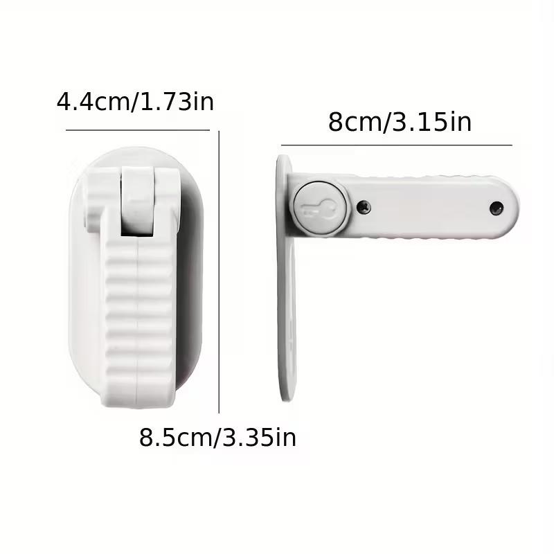 1 PC No Drill Door Lock Child Proof & Pet Proof Safety Lever Lock for Round Door Knobs Adjustable Anti-Pinch Guard Baby Safety Protection Lock