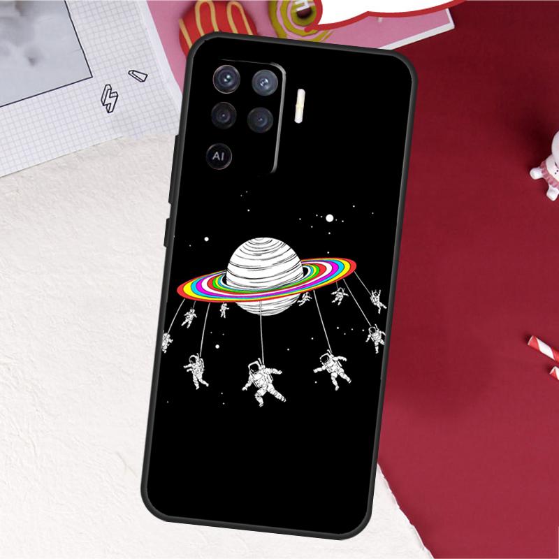 Planet Astronaut Case For Oppo A17 A57 A77 A74 A54 A94 A78 A98 A18 A60 A80 A40 A38 A58 A96 A76 A16 A15 A5 Pro