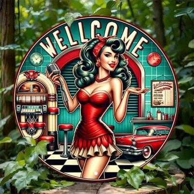 Vintage Aluminum Metal Tin Sign Retro Garage Pub Wall Decor Art Plaque