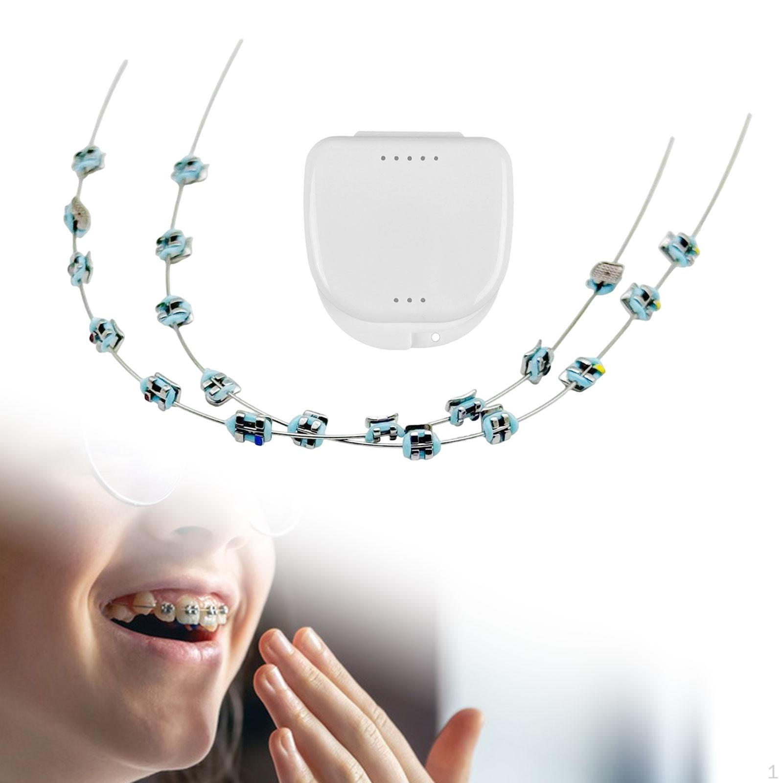 

2x Временные украшения для зубов Брекеты Аксессуары Цепочки Лигатуры Light Blue