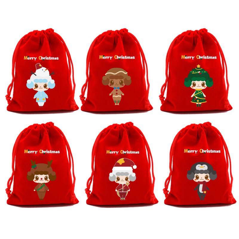 

Christmas Red Velvet Drawstring Gift Bags