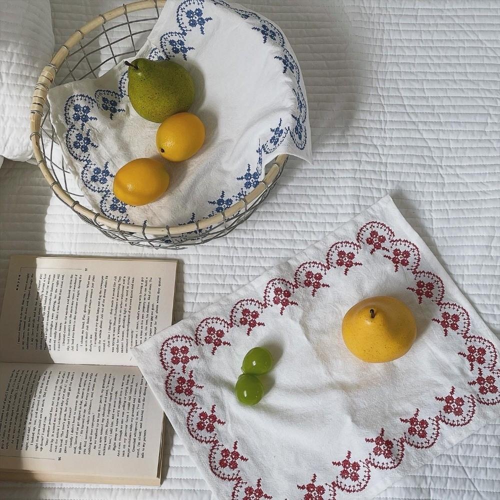 Square Cup Mat Cotton photo background cloth New Western Food Mats Table Decor