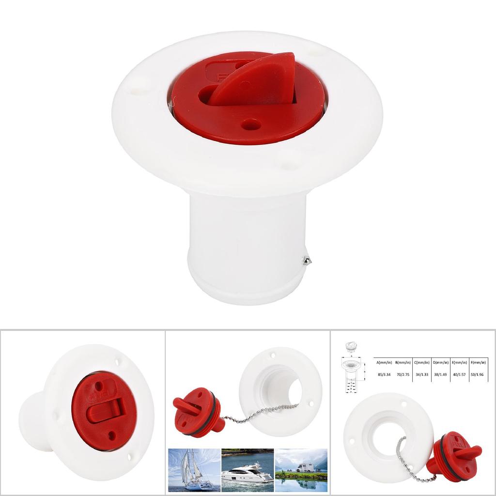 ABS Plastic Boat Deck Fill/ Filler Port Gas Fuel Tank with Key Cap for Yacht Motor Homeswhite