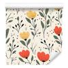 Wallpaper Flowers White, Light Gray, Cream and Lime 50x1000
