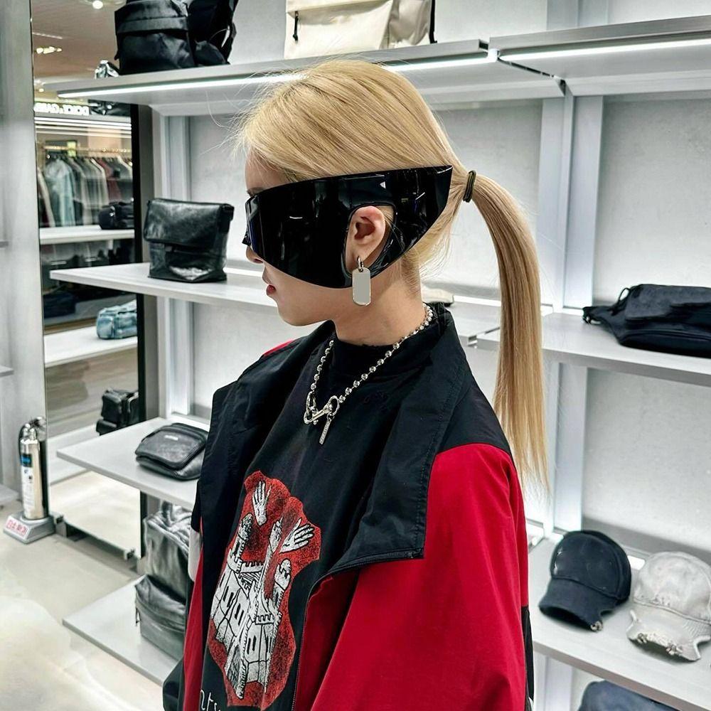 Gradient Color Futuristic Sunglasses Oversized Wrap Around Sports Sun Glasses Chic Rimless Punk Shield Goggles for Men Women