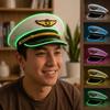 Boost Party Vibe LED Light Up Pilot Hat Breathable Luminous Air Force Hat  Gift for Party Lovers