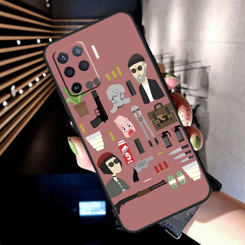 Leon Mathilda Case For Oppo A17 A57 A77 A76 A16 A96 A18 A60 A80 A40 A38 A58 A78 A98 A94 A74 A54 A15 A5 Pro