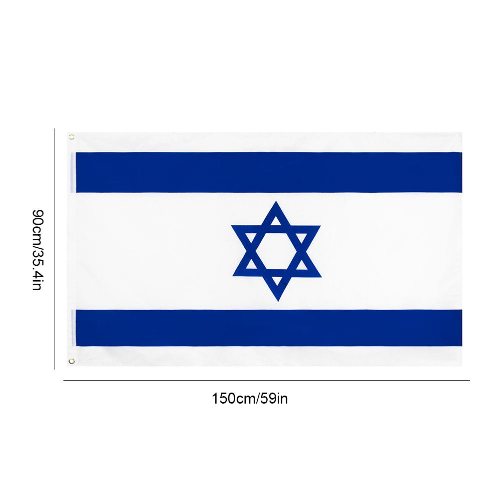 1/2PCS Israel National Flag 90X150cm Hanging Polyester ISR IL Israeli National Flags Banner Home Garden Decoration