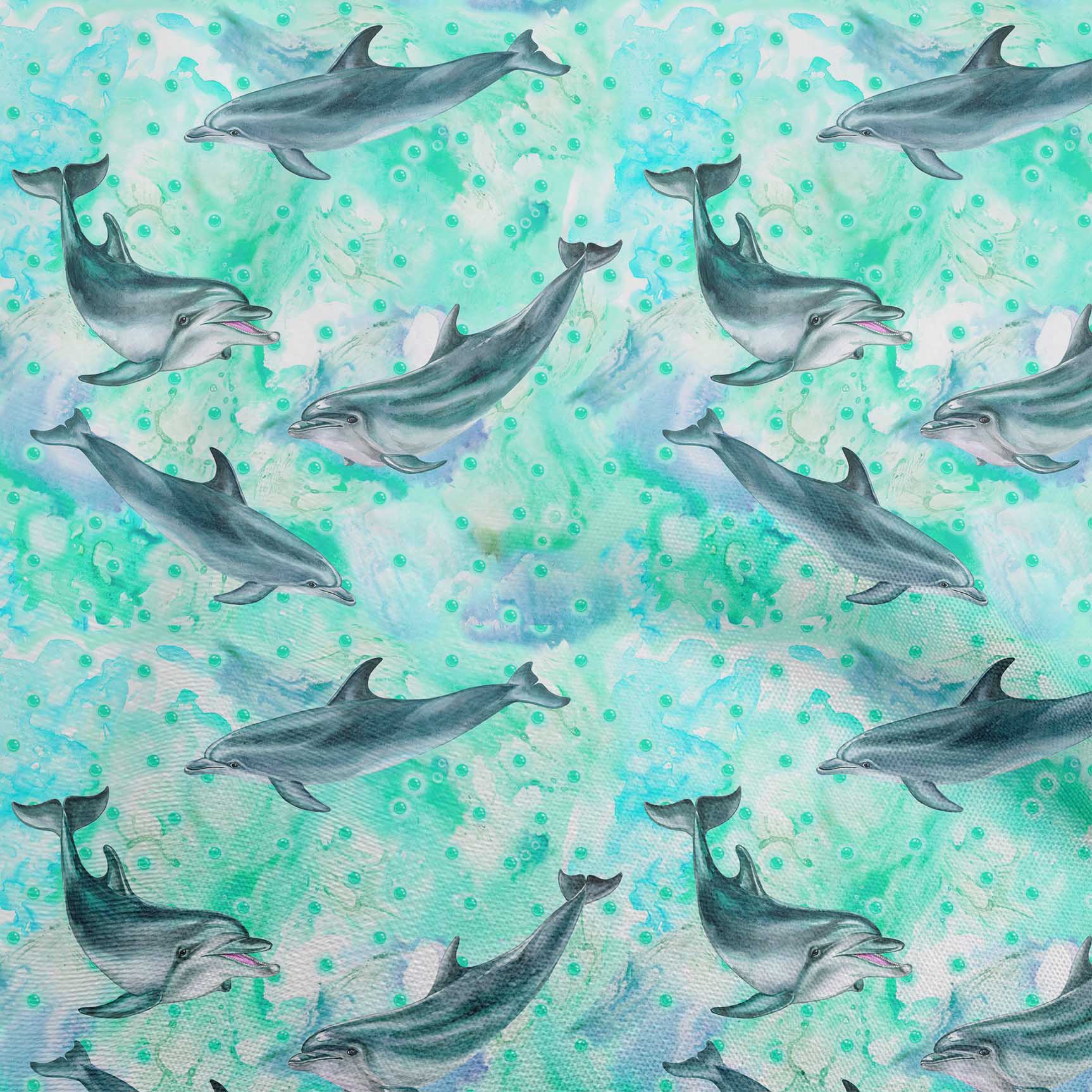 

OneOone Cotton Flex Lime Fabric Ocean Dolphin Швейний матеріал Тканина з принтом у дворі 40 дюймів 42 Inch Wide - Viscose Chiffon бірюзові зелений колір