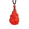 Cinnabar Zisha Red Nine-Tailed Fox Pendant Necklace & Keychain Charm