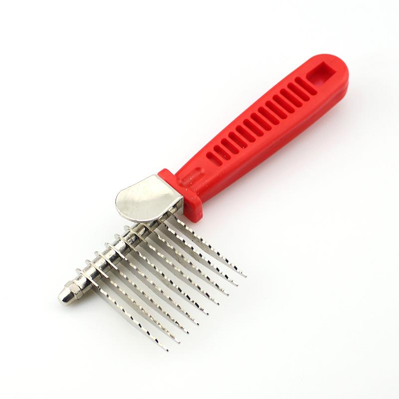 Hundebürste Haustierpflege Werkzeuge Hunderechen Kamm Trimmer Edelstahl Katze Hundekamm zum Entfilzen Entfernen von totem verfilztem & verknotetem Haar