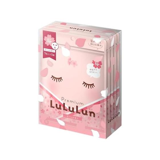 LULULUN Face Mask Moisturizing UV Protection Premium Lululun Sakura (Sakura Scent) 7 pieces x 5 bags