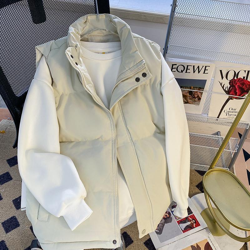 

Men s Stand-Up Collar Velvet Cotton Vest - Thick, Warm, and Trendy Loose-Fit Sleeveless Jacket for Autumn and Winter M for 80-100 lbs