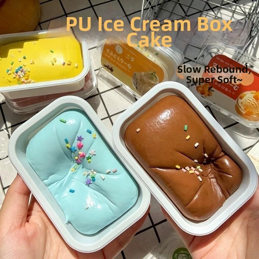 Anxiety Relief Sticky Box Cake Squishy Toy Super Soft Realistic Cake Pinch  for Kids Adults