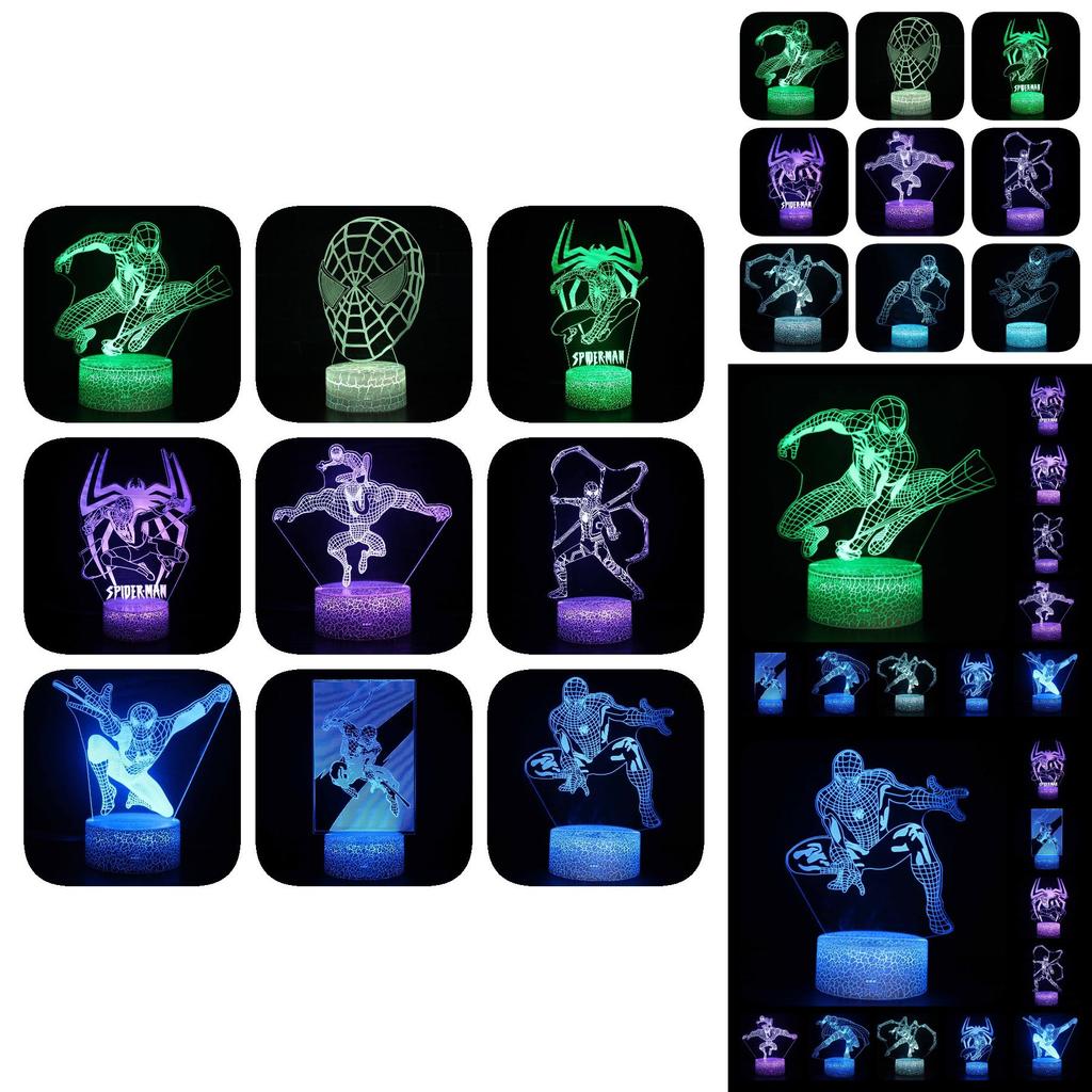 Spider-man 3d Led Night Light Modern Home Bedroom Decoration With Remote Control