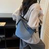 New Korean Style Patchwork Shoulder Bag Large Capacity Denim Tote Handbag for Women Fashiable and Versatile Commuting Bag