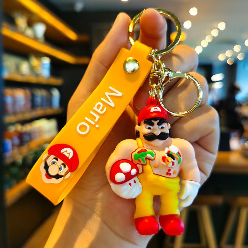 Super Mario Mario Keychain Small Gift Car Keychain Figurine Soft Rubber Creative Personalized Gifts Y2k Fashion Toys Anime Frind