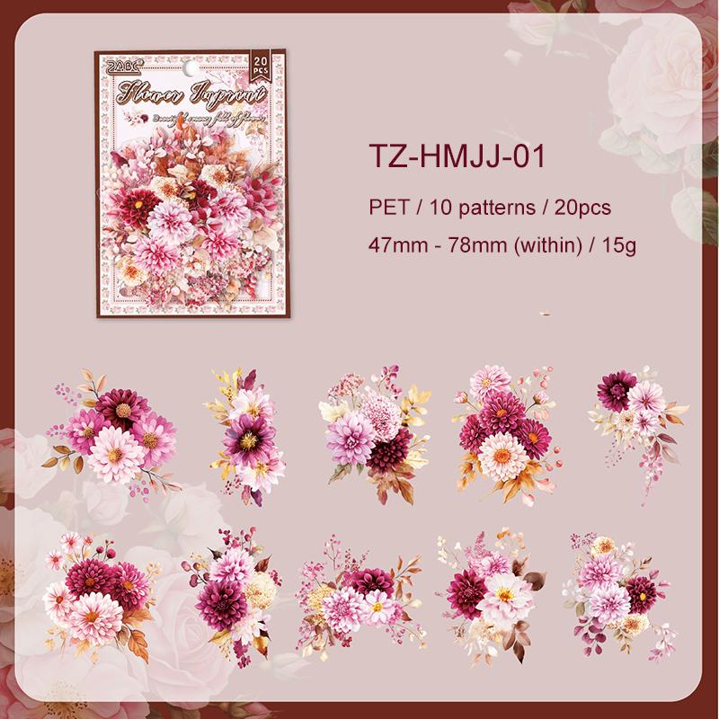 Flowers Are in Good Place Series Vintage Floral Landscape PET Sticker Creative DIY Journal Material Collage Scrapbook Stationery