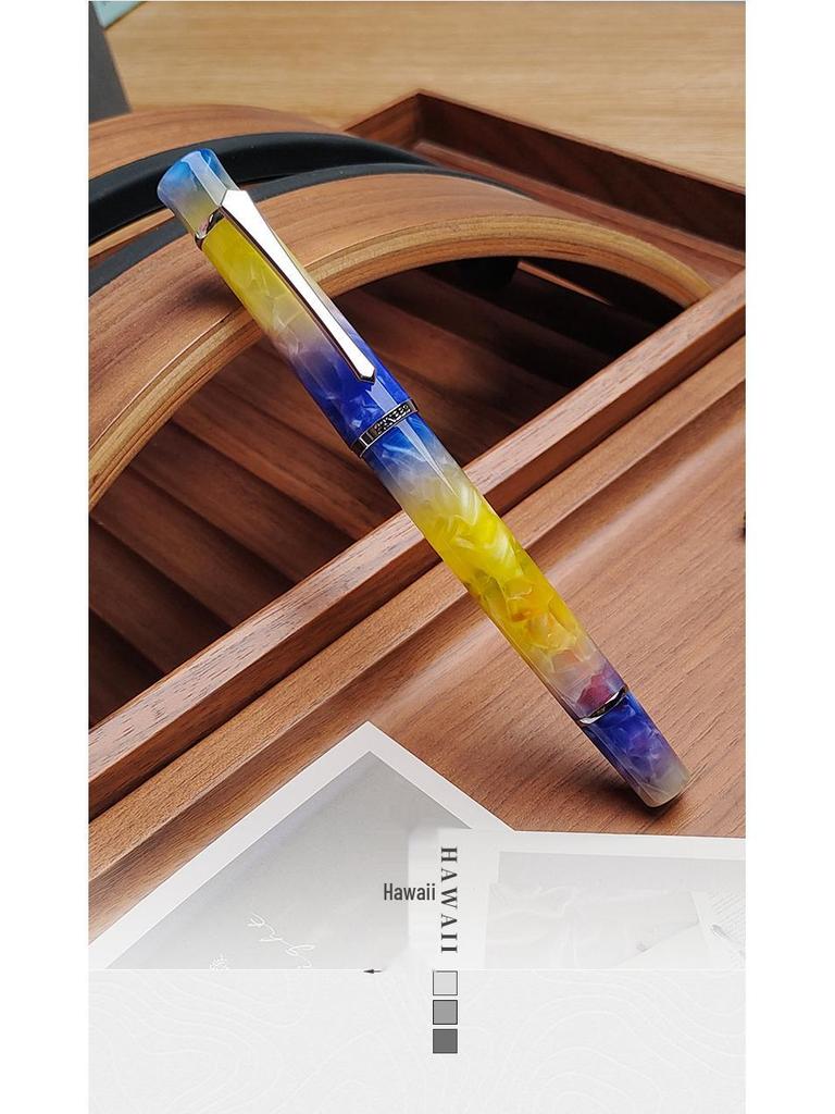 PENBBS 495 Piston Fountain Pen - Large Capacity Transparent Acrylic Unisex Writing Pen