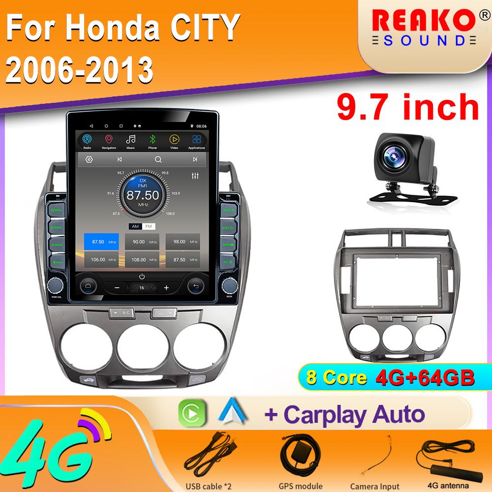 9.7" Vertical Style Tesla Screen Android For Honda City 2008-2013  Car Radio GPS Navigation Multimedia Video Player