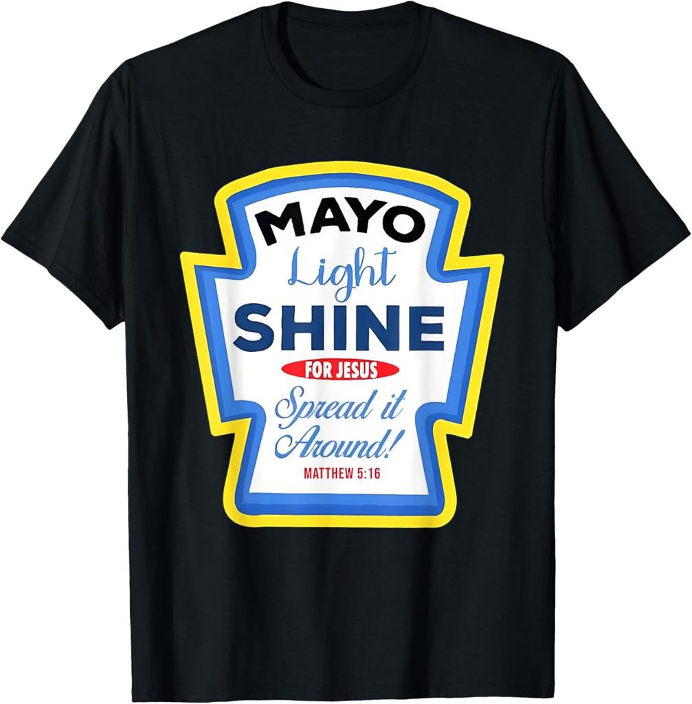 Maglietta Famiglia Cristiana Mayo Light Shine Gruppo Maionese Condimento