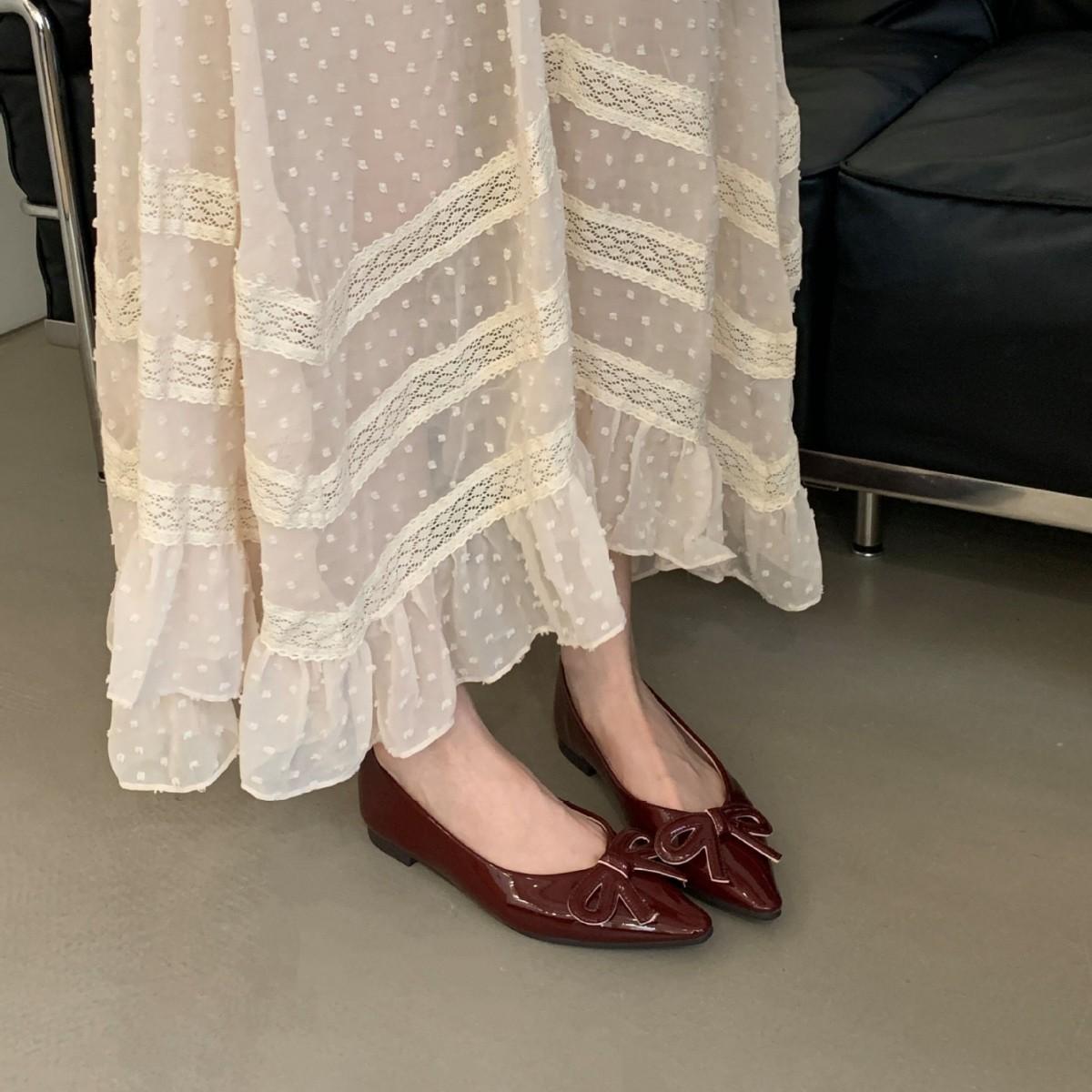 

French pointed single shoes flat shoes small fragrant single shoes women s 2025 spring and autumn new versatile soft-soled women s shoes work shoes 39 абрикосовый