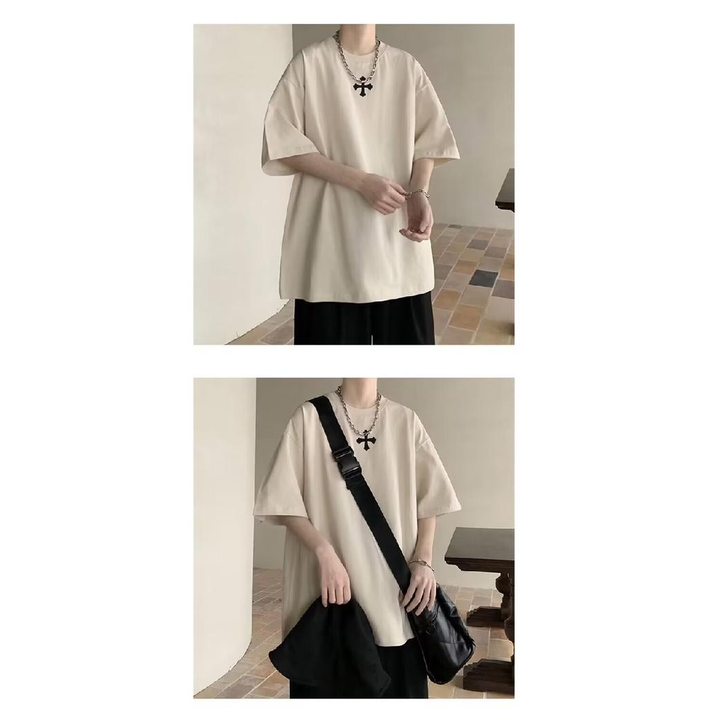 Men'S Trendy Letter Round Neck Printed Short Sleeved T-Shirt For Summer Ins Loose Casual Top