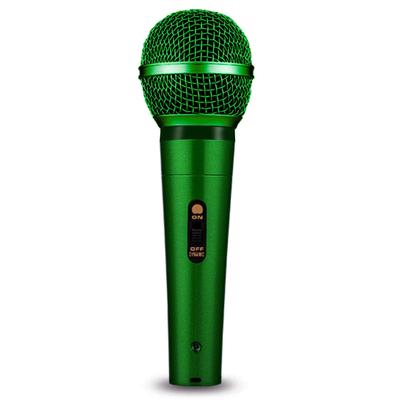 Fujirec Dinamik Mikrofon XLR Telefon Kablosu Vokal Kablolu El Mikrofonu Anlatım Karaoke DTM Anahtarlı Tek Yönlü (Yeşil)