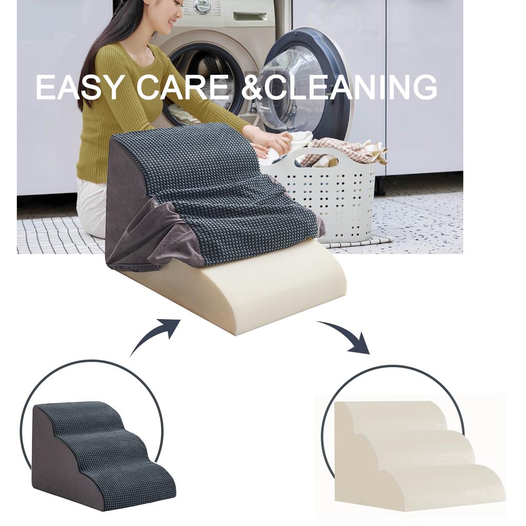 Pet Stairs, Steps, Small Dogs Getting Up and Down, Bed Ladder, Bedside Ladder, Removable and Washable Sponge Slope Ladder