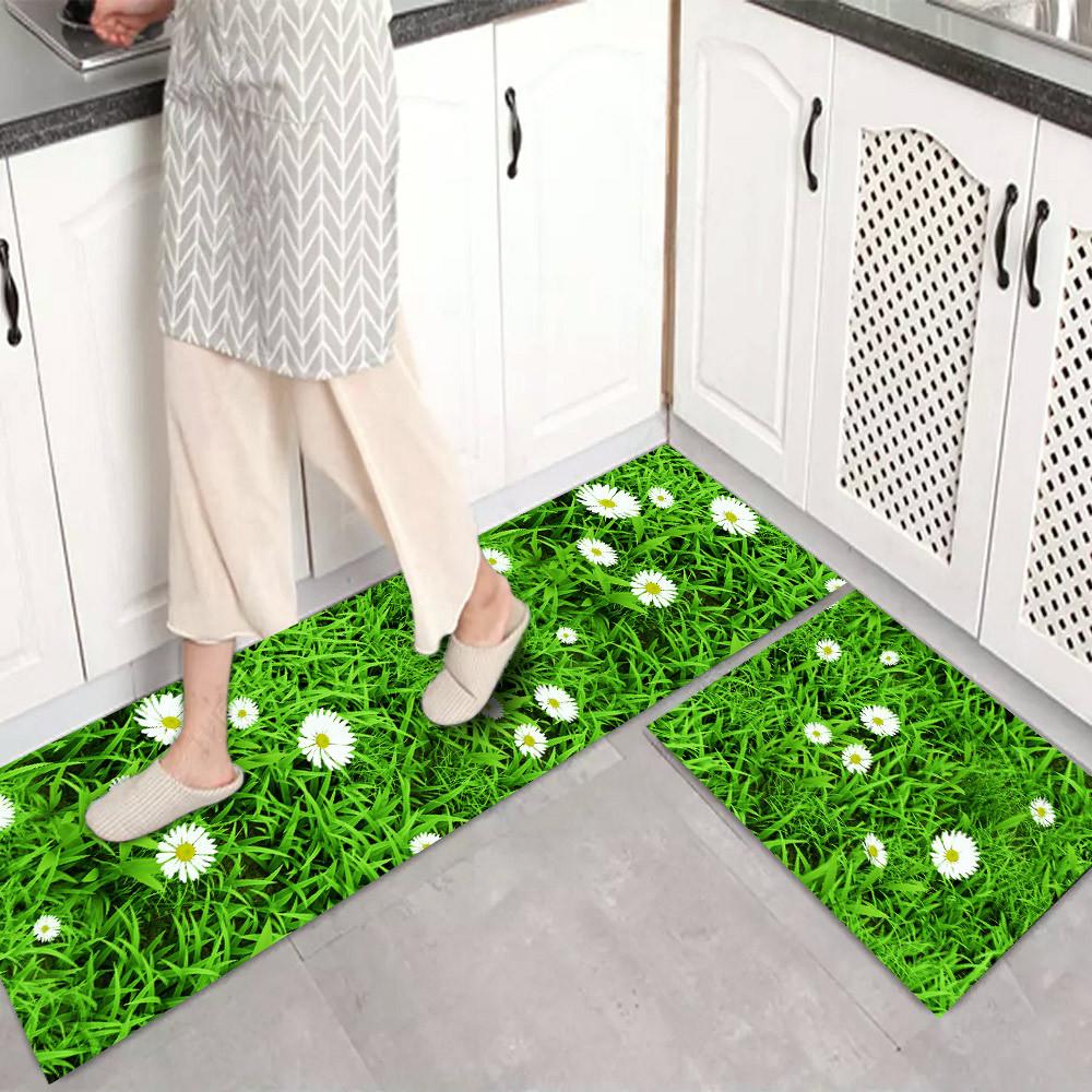 

1 шт. кухонные коврики против усталости, водонепроницаемый нескользящий толстый мягкий кухонный коврик OneHouse с цветочным принтом, сверхпрочный комфортный коврик для кухни 40*60cm