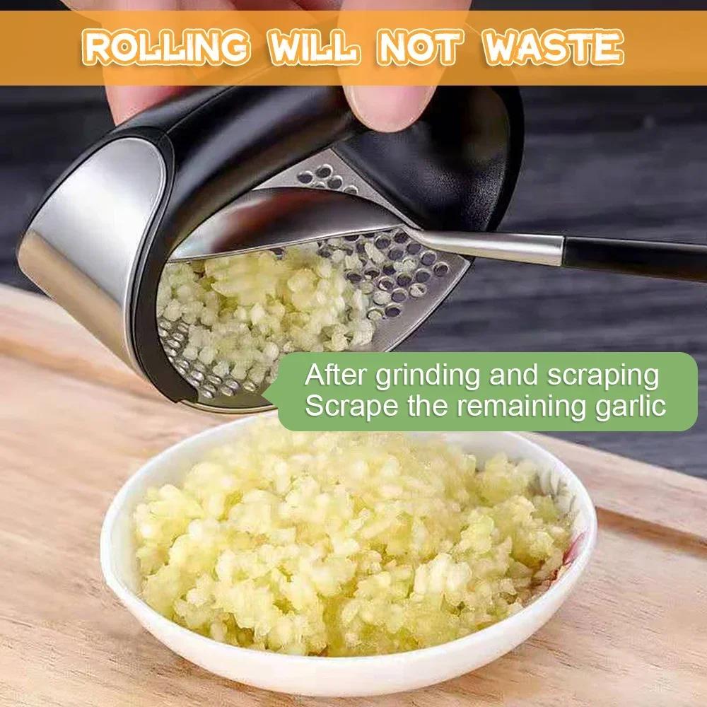 Fruit Vegetable Tools Kitchen Gadget Accessories Stainless Steel Garlic Press Crusher Manual Garlic Mincer Chopping Garlic Tool