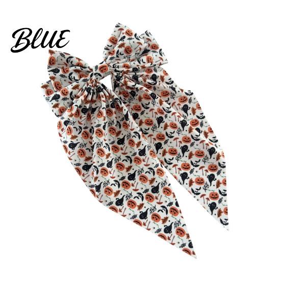 Bow Hairpin for Halloween Spring Hair Clips Women Pumpkin Skeleton Ghost Hand Printed Sweet Spooky Fabric Barrettes Cute Horror Accessories Holiday