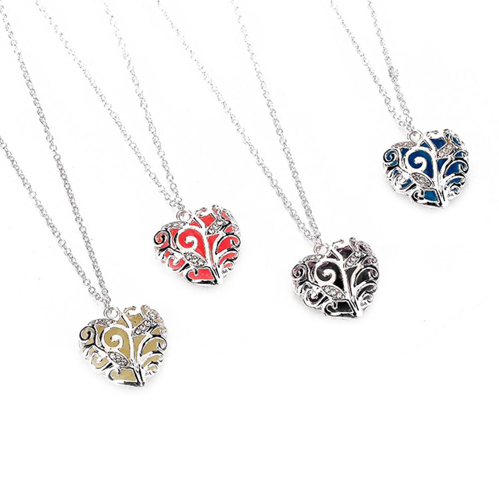 Night glow heart pendant love heart openwork luminous necklace sweater chain
