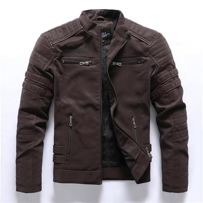 Men's PU Pilot Leather Jacket, Motorcycle Jacket, Men's Fashion and Embroidery Trend, Youth Jacket Trend