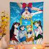 Cartoon SSailor Classic MMoons Printed Large Wall Tapestry Art Science Fiction Room Home Decor Decor Blanket