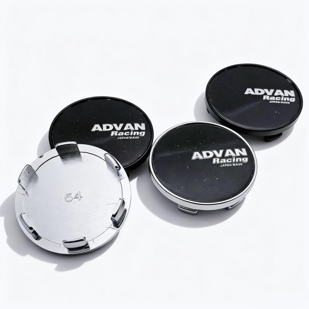 4pcs JDM Advan Racing Logo Emblem Badge Car Wheel Center Caps 54MM 49MM Wheels Hub Cap Rim Hubcaps Cover Replace Car Accessories