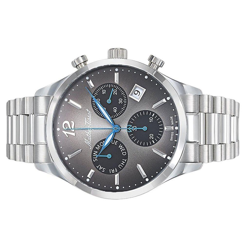 Mathey-Tissot Pánské hodinky Urban Chrono Nerezová ocel Černý ciferník Quartz H411CHAN