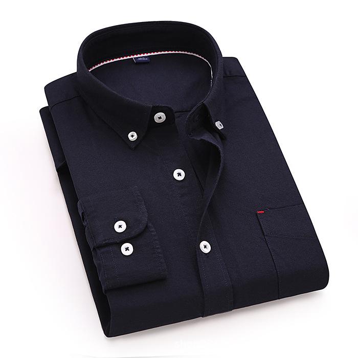 Quality New Style Oxford Cotton Shirt Men's Long-sleeved Pure Vertical Striped Trendy Casual Handsome Men Shirts