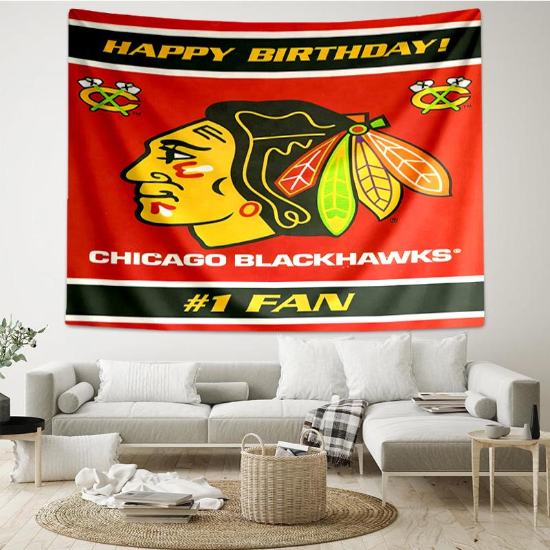 1PC Chicago Hockey Tapestry Accessories Playroom Tapestry, for Bedroom,Livingroom, dormitory Room Wall Decor Fan Birthday Gifts
